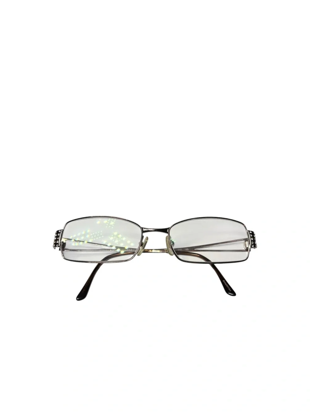 Vintage 00s Y2K Versace Eyeglasses Crystal Medusa Logo MOD 1117-B 1013 51-17-135